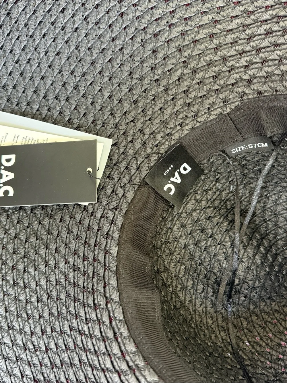 Black Wide-Brim Straw Hat with Polka Dot Bow